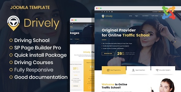 Drively - Driving School Joomla Template | Drivers