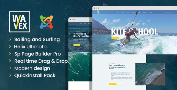 Wavex - Sailing and Surfing Joomla Template