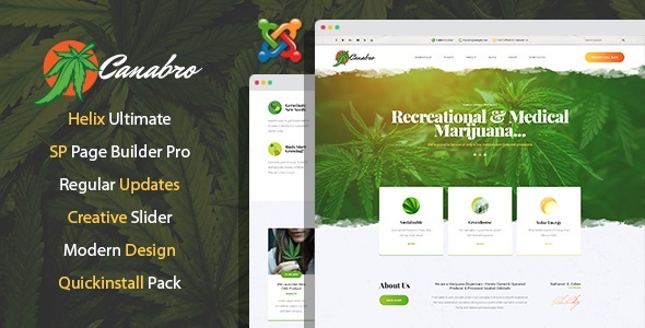 Canabro - Cannabis & Medical Marijuana Joomla Template