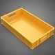 Standard Rectangular Yellow Plastic Crate Box Handhold Container - 3DOcean Item for Sale