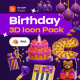Birthday 3D Icon Pack - GraphicRiver Item for Sale