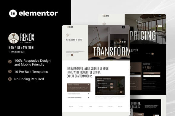 Renox - Home Renovation Elementor Template Kit