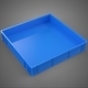 Standard Square Blue Shallow Pallet Storage Plastic Crate Box - 3DOcean Item for Sale