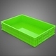 Standard Green Shallow Pallet Storage Plastic Crate Box Tray Bin - 3DOcean Item for Sale