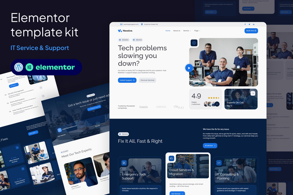 Nexolve - IT Service & Support Elementor Template Kit