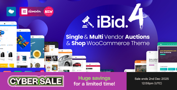 iBid - Multi Vendor Auctions WooCommerce Theme