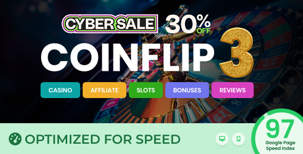 Coinflip - Casino Affiliate & Gambling WordPress Theme