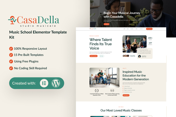 CasaDella - Music School Elementor Template Kit