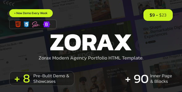 Zorax – Modern Creative Agency Portfolio HTML Template