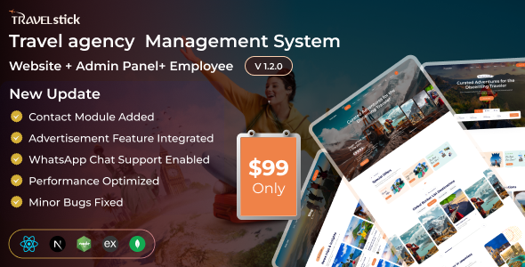 Travelstick – Smart & Scalable Travel Management System | Admin | Employee | User Panel (MERN)