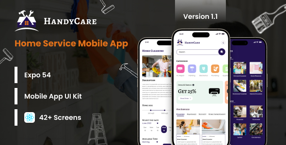 Homecare | Home Service Mobile App | React Native Template