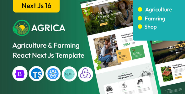Agrica - Agriculture Next Js Template (Next 16)
