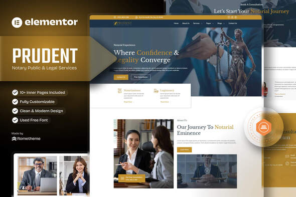 Prudent - Notary Public & Legal Services Elementor Template Kit