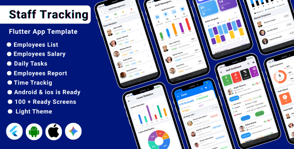 AI-Powered Staff Tracking & Field Management Flutter App UI Kit | Employee Management