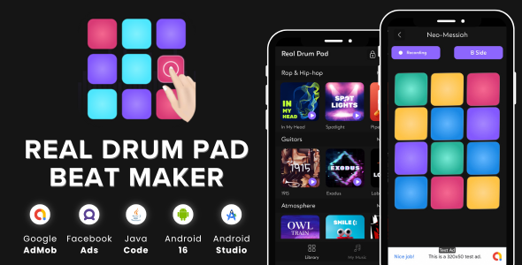Real Drum Pad Beat Maker with AdMob Ads Android