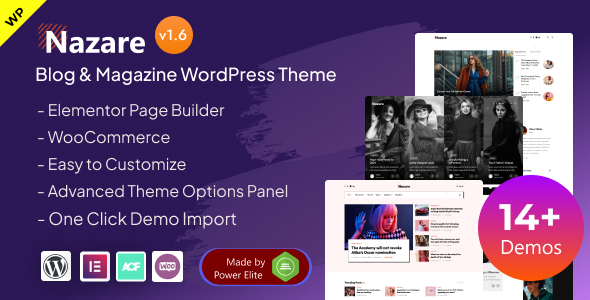 Nazare - Blog & Magazine Elementor WordPress Theme
