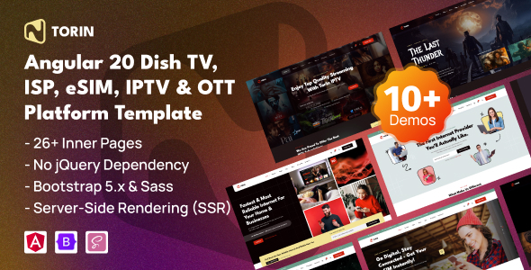 Torin – Angular ISP IPTV OTT Website Template