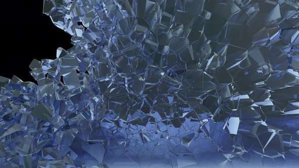 Breaking the Blue Ice Wall 3d Style Crack Crystal