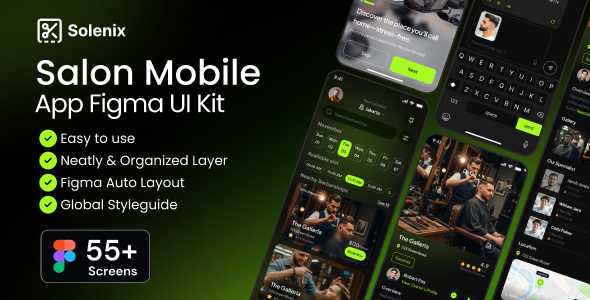 Solenix-Salon Mobile App Figma UI Kit