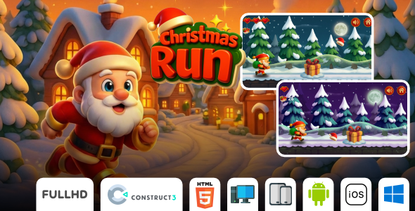 Christmas Run - Endless Runner - HTML5 Game (Construct3)