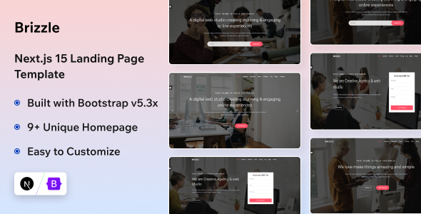 Brizzle - Next.js 16 Landing Page Template
