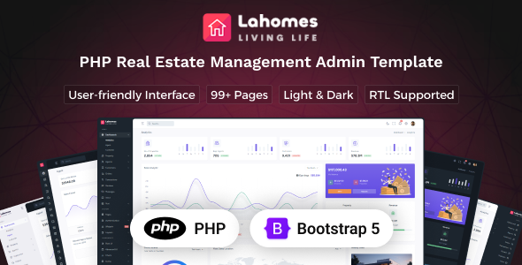 Lahomes - PHP Real Estate Management Admin & Dashboard Template