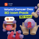 World Cancer Day 3D Icon - GraphicRiver Item for Sale