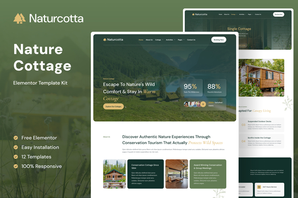 Naturcotta - Nature Cottage Elementor Template Kit