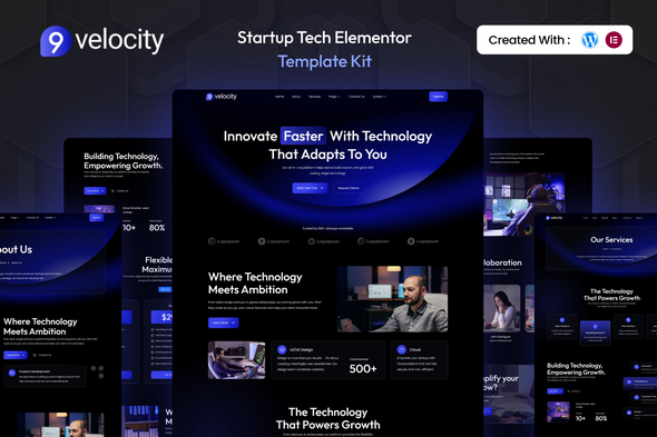 Velocity - Startup Tech Elementor Template Kit