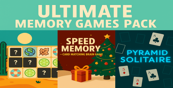 Ultimate Memory Games Pack – 3 Premium HTML5 Puzzle Games