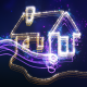 House Holding Neon line Art  // House building - VideoHive Item for Sale