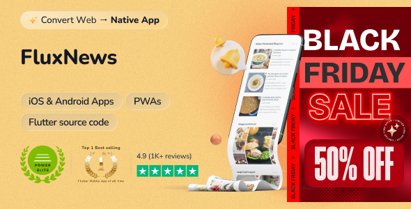 FluxNews - Flutter mobile app for Wordpress