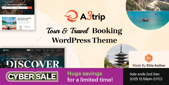 A3trip - Tours & Travels WordPress Theme