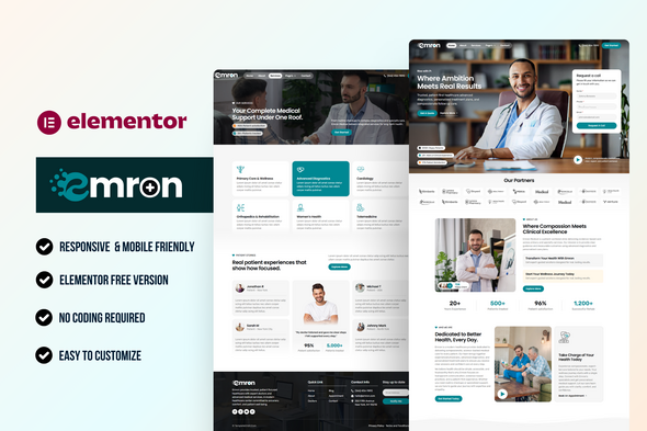 Emron – Healthcare & Medical Services Elementor Template Kit