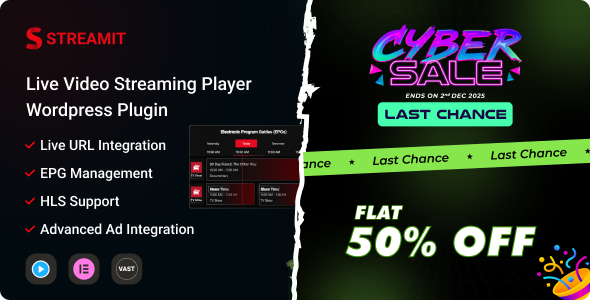 Streamit - Live Video Streaming Player WordPress Plugin