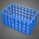 Standard Rectangular Blue Plastic Basket Crate Box Handhold Tray - 3DOcean Item for Sale