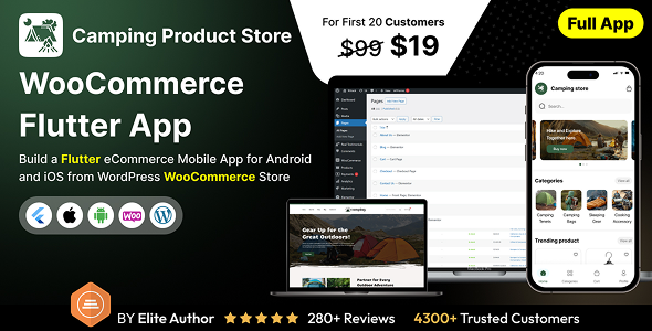 Camping Shop Store App - E-commerce Store app in Flutter (Android, iOS) with WooCommerce Full App