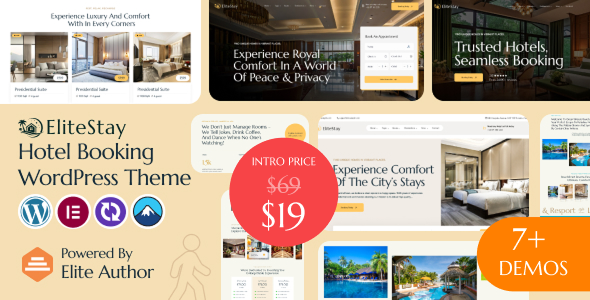 EliteStay - Hotel Booking WordPress Theme