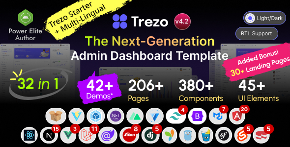 Trezo - Tailwind, Material, Bootstrap, React, Angular, Vue, Laravel & .NET Admin Dashboard Template
