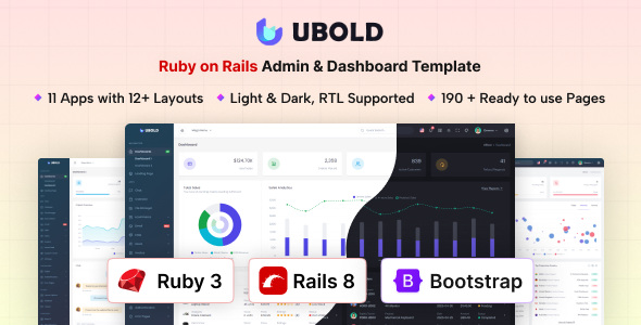 UBold - Ruby on Rails Admin & Dashboard Template