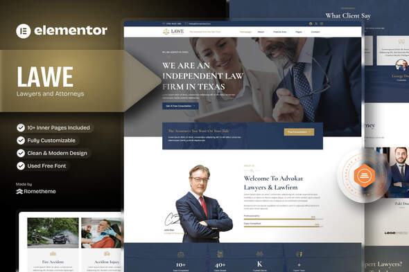 Lawe - Lawyer & Attorney Elementor Template Kit