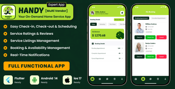 Handy Expert – Multi-Vendor On Demand Home Services Flutter App | Android | iOS