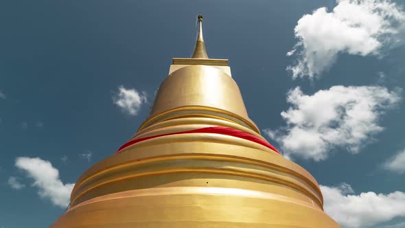 Temple dome on a background of clouds on Samui island, Thailand