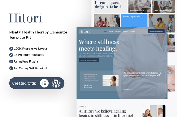 Hitori - Mental Health Therapy Elementor Template Kit