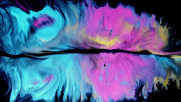 Acrylic Pink and Blue Fluid Art