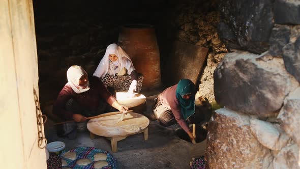 Village Women Makes Traditional Bread