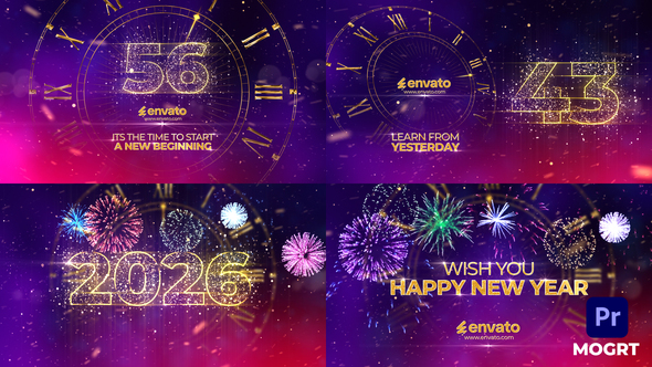 New Year Countdown 2026 Premiere Pro MOGRT