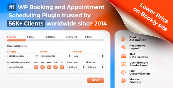 Bookly PRO – Appointment Booking and Scheduling Software System