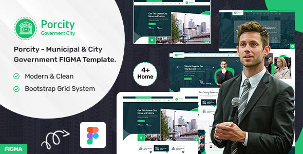 Porcity - Municipal & City Government Figma Template.