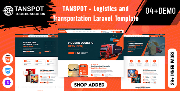 Tanspot - Logistics and Transportation Laravel Template